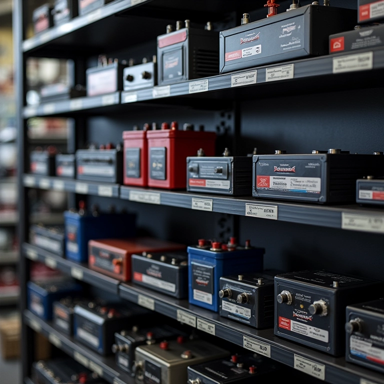 Prateleira de loja com diversos megacapacitores.