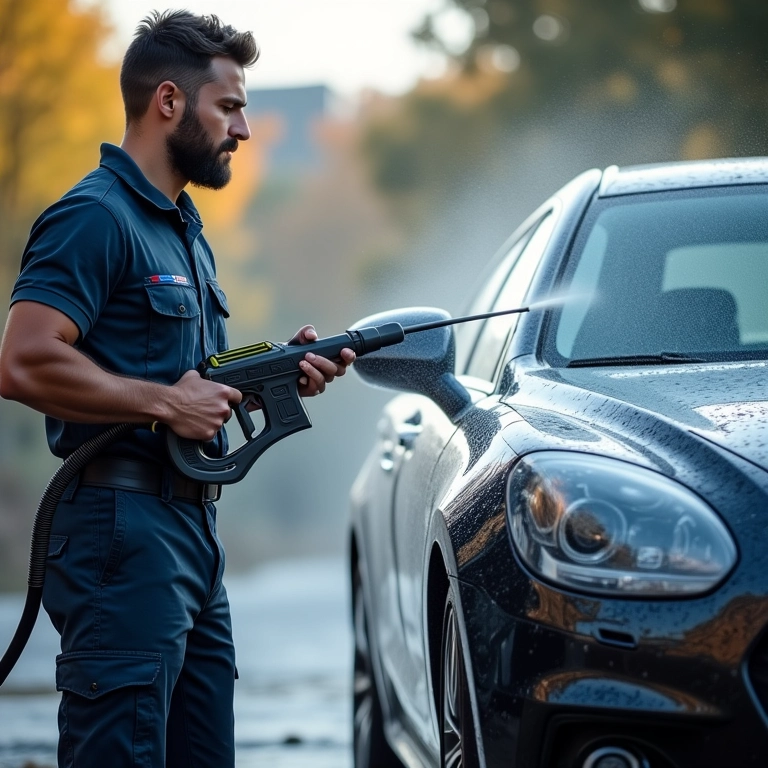 Pressão ideal para lavar o carro com lavadora de alta pressão.