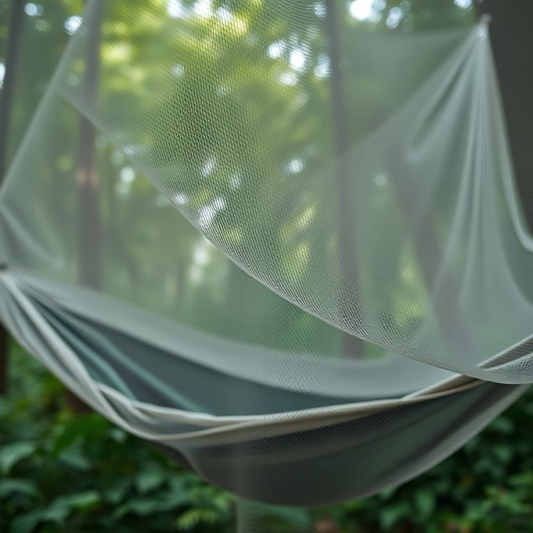 Proteção contra insetos garantida por uma rede com mosquiteiro.