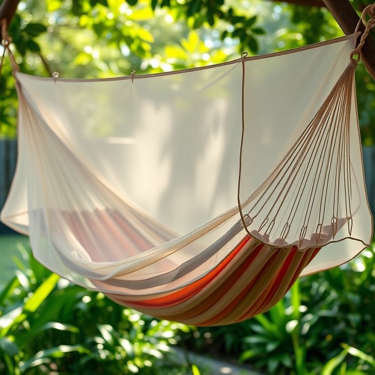 Rede de descanso resistente e durável com costuras reforçadas.