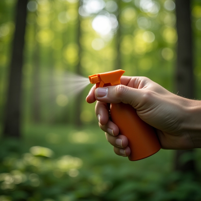 Repelente sendo aplicado em acampamento.