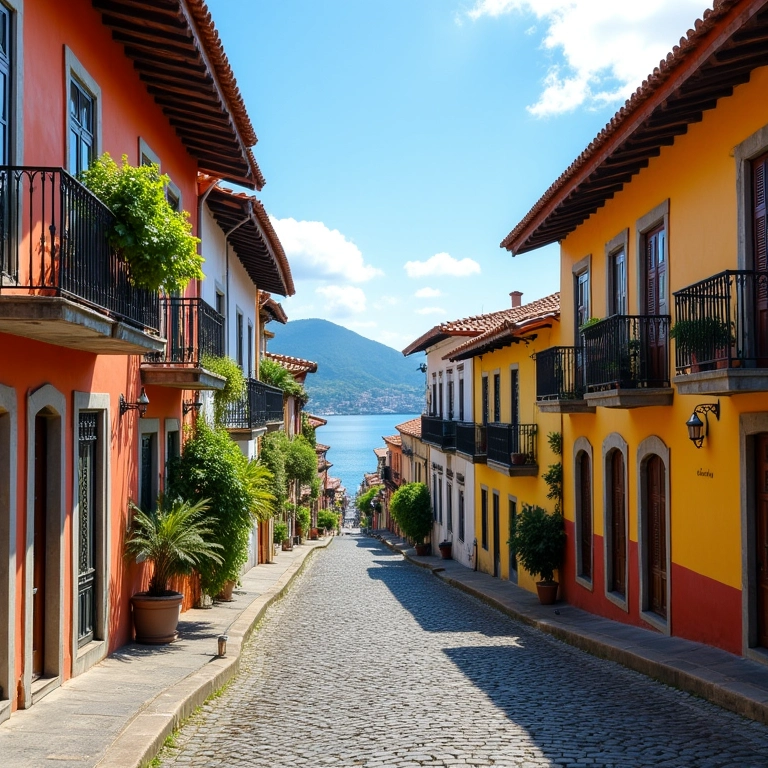 Rua com arquitetura colonial em Paraty, RJ.