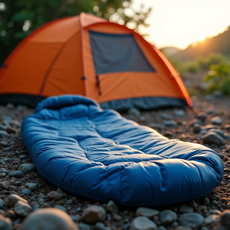 Saco de dormir sintético resistente à umidade.