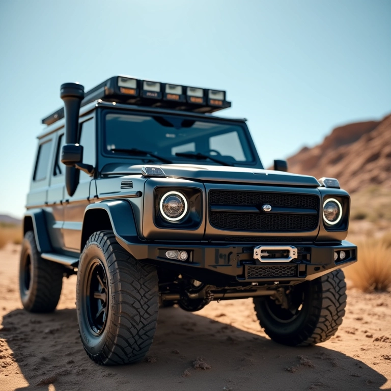 Snorkel com design elegante montado em um 4x4.