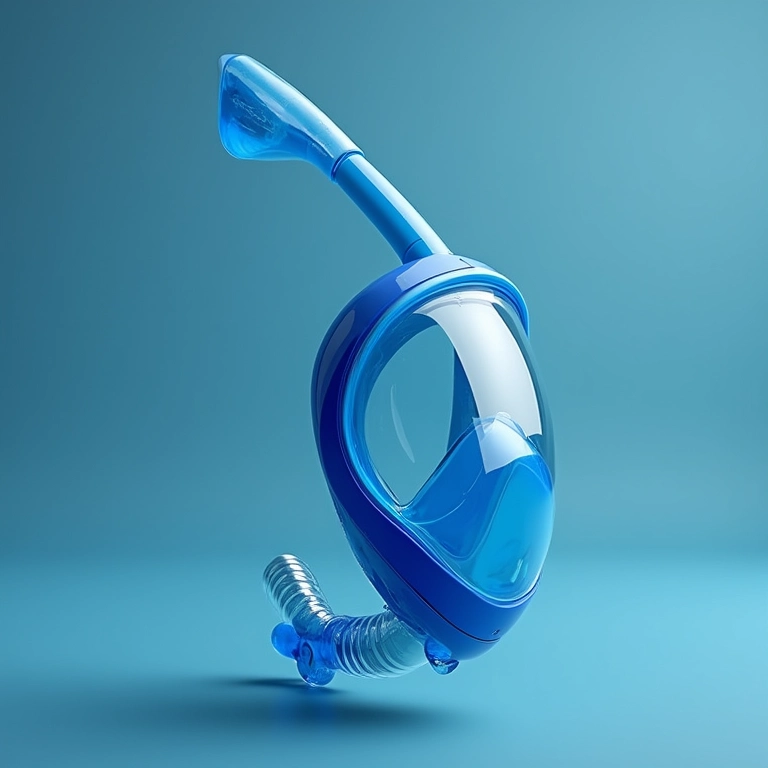 Snorkel feito de plástico durável em close-up.