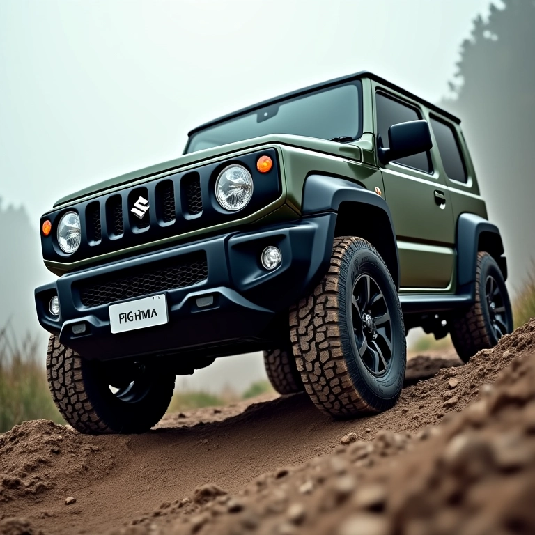 Suzuki Jimny com pneus Yokohama Geolandar M/T G003 em subida íngreme.