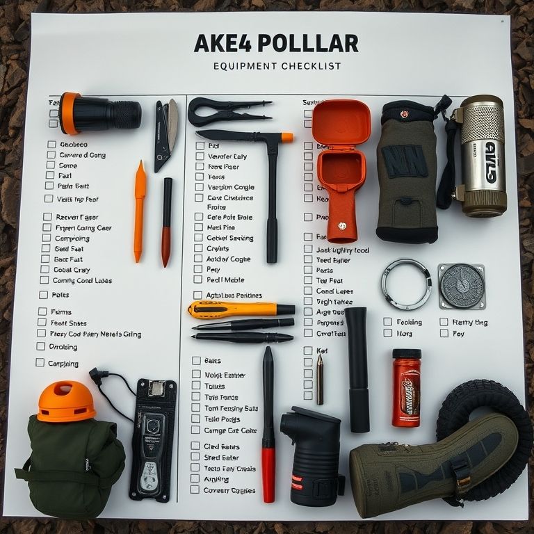 Tabela de equipamentos essenciais para aventura 4x4.