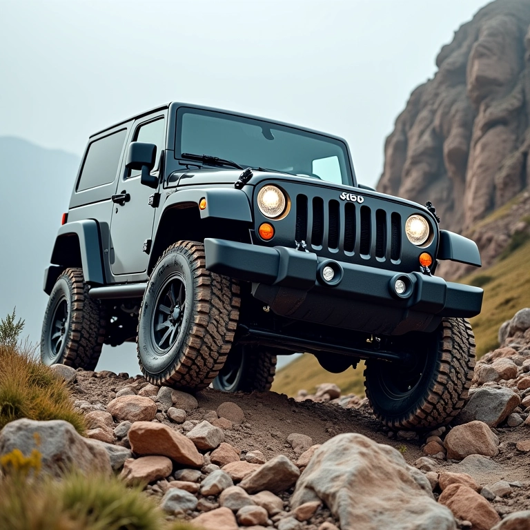 Técnicas de condução off-road em terreno rochoso e desafiador.