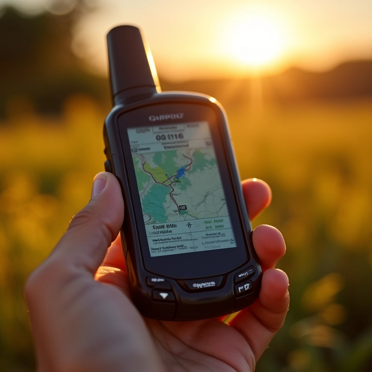 Tela de GPS visível sob forte luz solar.