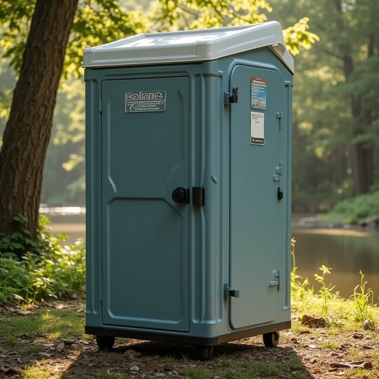 Vaso sanitário portátil Reliance Products Luggable Loo, mostrando sua simplicidade.