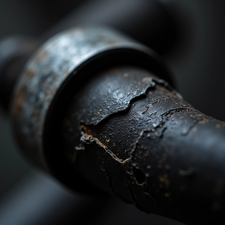 Vedação danificada por biodiesel: problema comum.