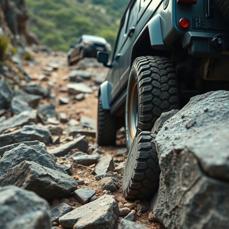 Veículo 4x4 enfrentando a Trilha da Pedra Rachada em Mogi das Cruzes.