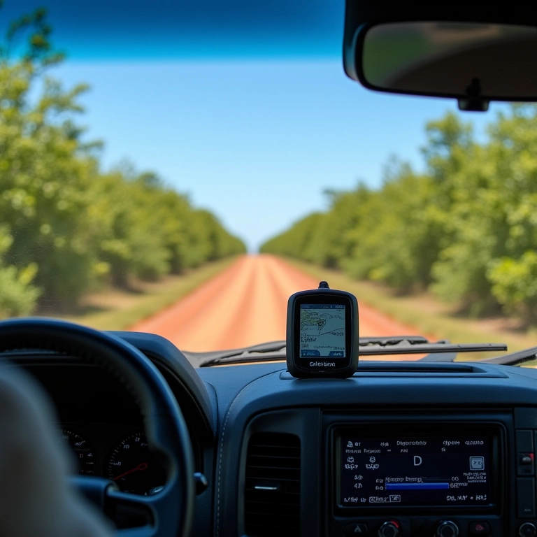 Veículo 4x4 off-road no Pantanal com GPS.