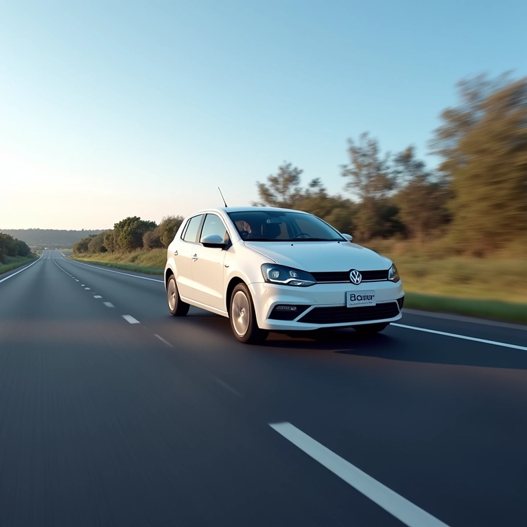 Volkswagen Gol 1.6 em alta velocidade em uma rodovia.