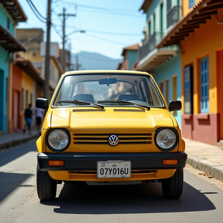 Volkswagen Gol usado estacionado em rua brasileira ensolarada.
