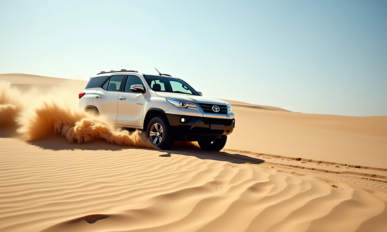 4x4 dirigindo em área compactada na areia.