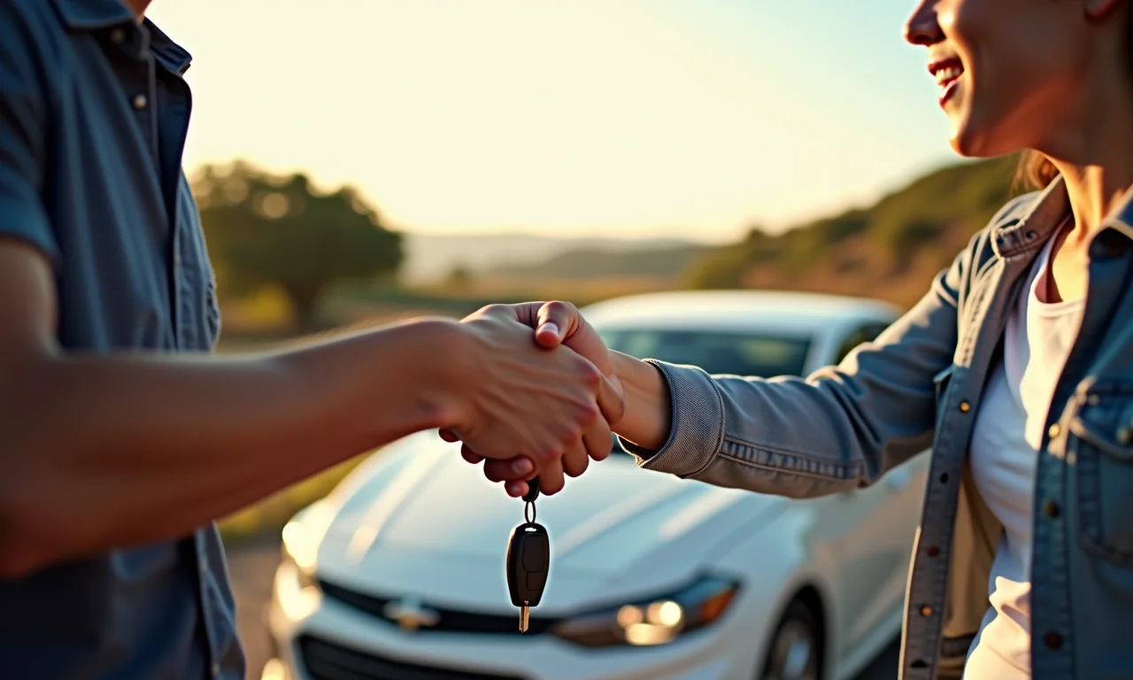 Amigos, um entregando a chave do carro para outro, representando a autorização para dirigir no Mercosul.