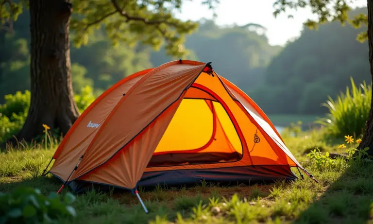 Barraca Quechua Arpenaz 4.2 montada em camping brasileiro.