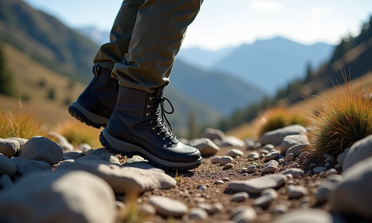Bota Macboot Anaconda em trilha de montanha desafiadora.