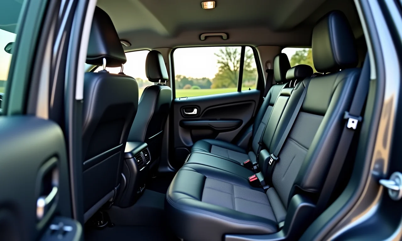 Cadeirinhas de segurança instaladas em um veículo 4x4.