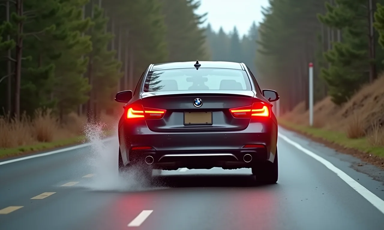 Carro automático voltando em ladeira, motorista freando bruscamente.