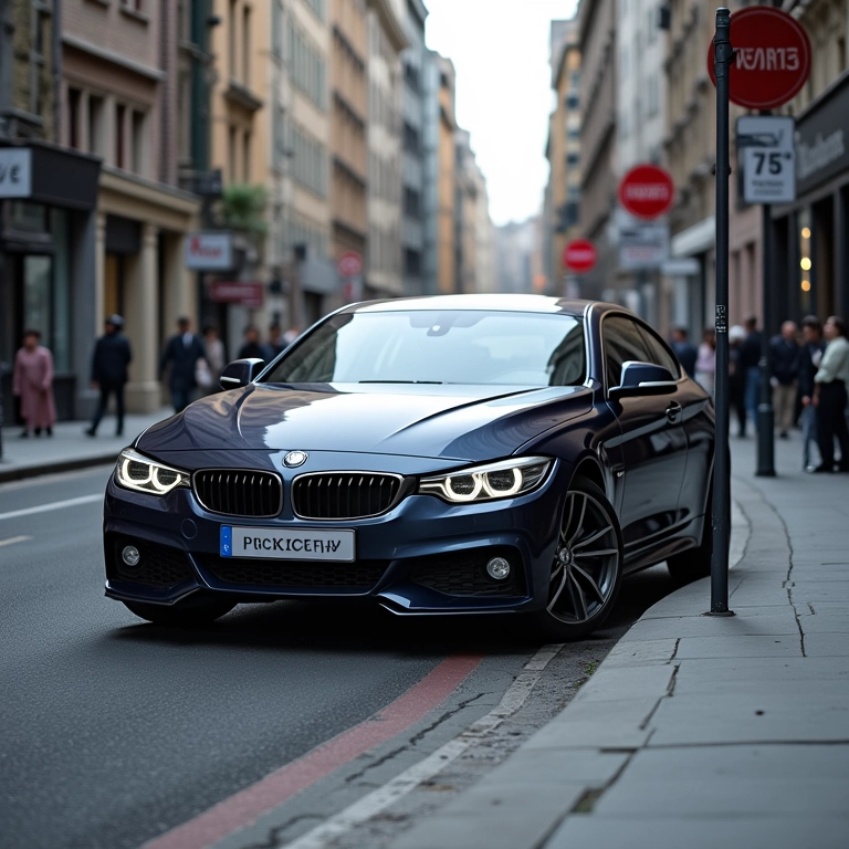 Carro estacionado muito próximo à esquina.