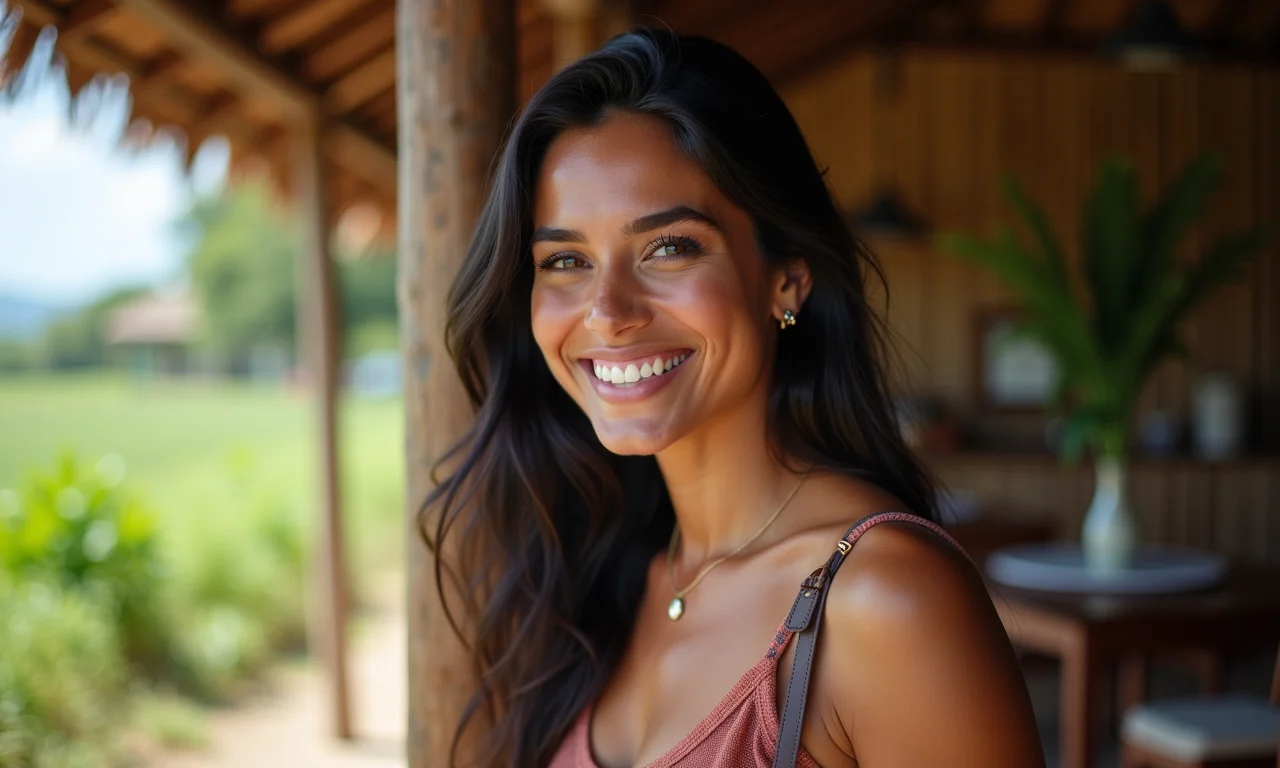 Chegada em Barreirinhas, vista da pousada com decoração Farm Rio.