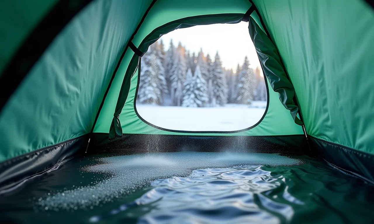 Condensação minimizada dentro da barraca.