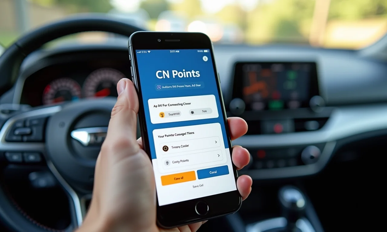 Consulta de pontos da CNH através de aplicativo no celular.
