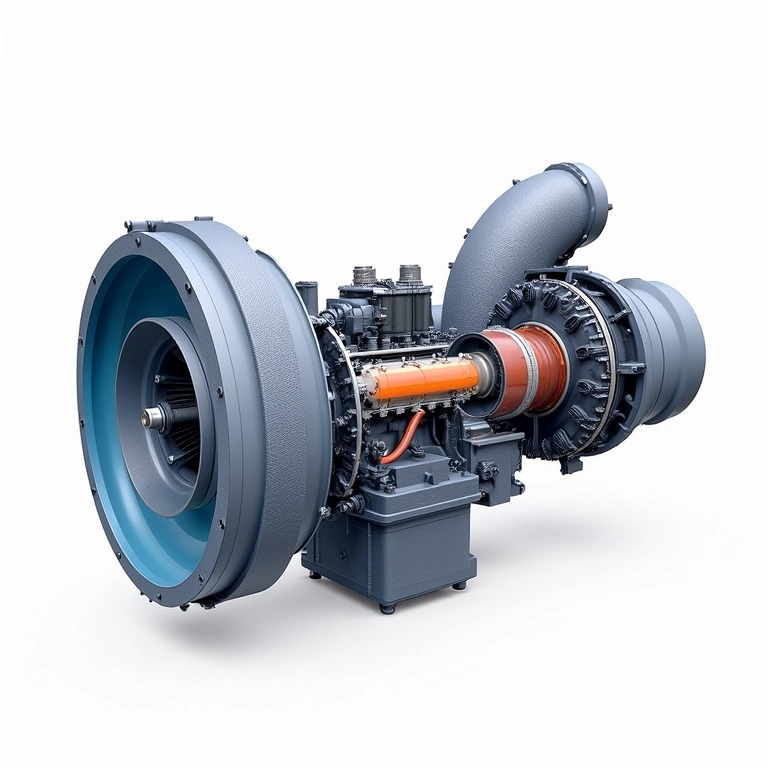 Diagrama do funcionamento interno de um turbo, utilizando gases de escape.