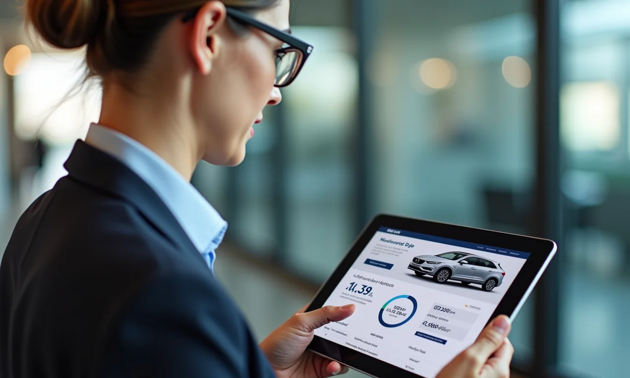 Empresária consulta Renavam em empresa credenciada.