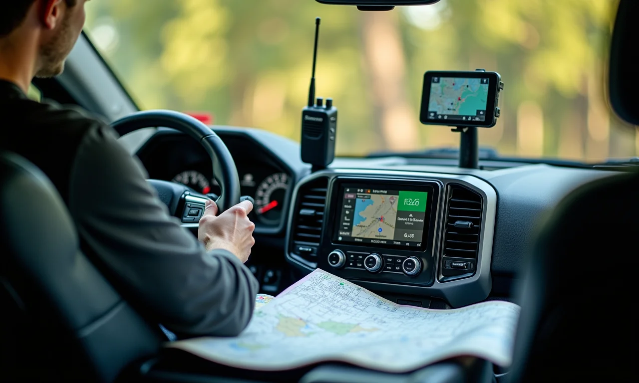 Equipamentos de navegação e comunicação no 4x4.