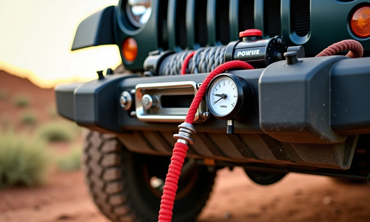 Equipamentos essenciais para aventura 4x4: guincho, corda, calibrador, pá. Segurança e preparação.