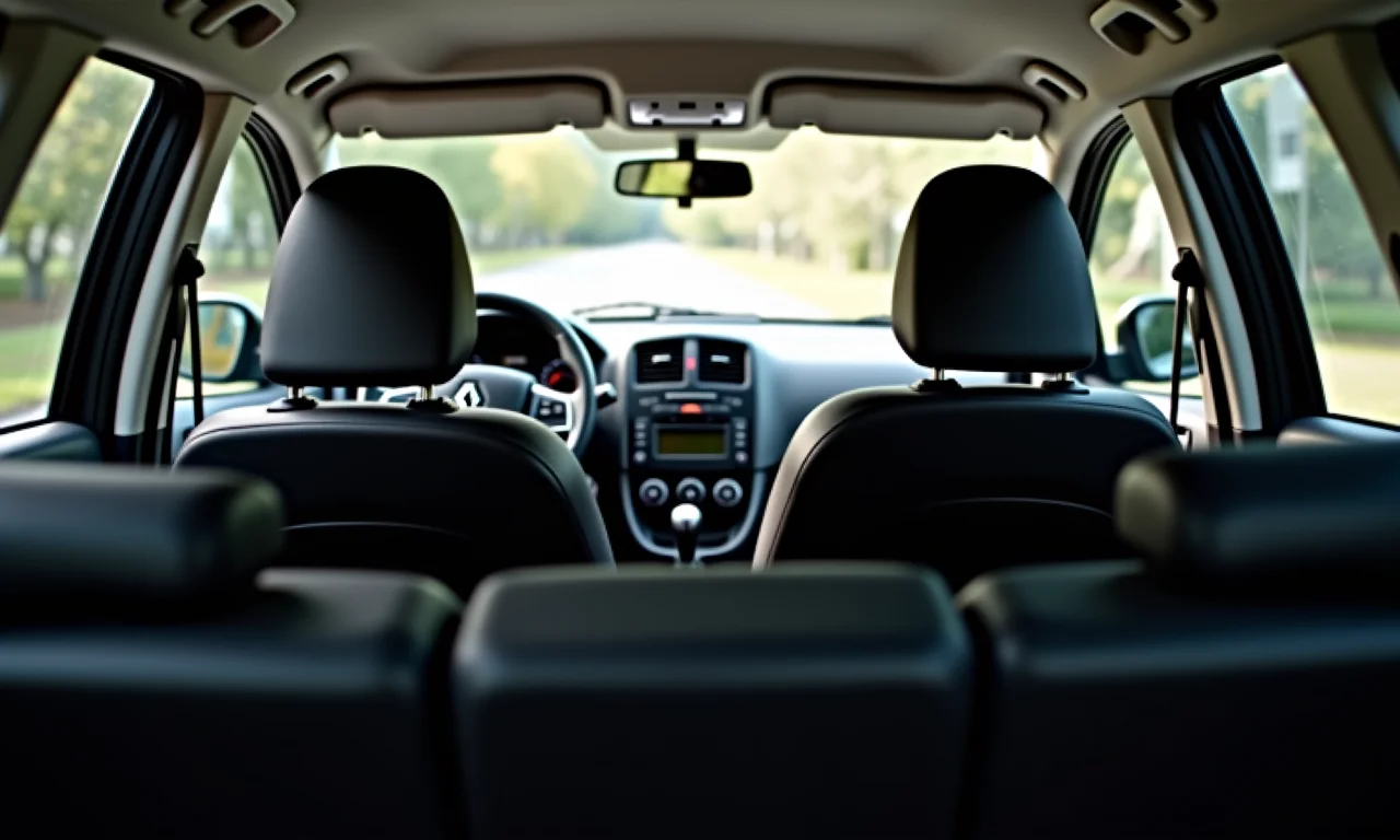 Espaço interno traseiro do Renault Sandero.