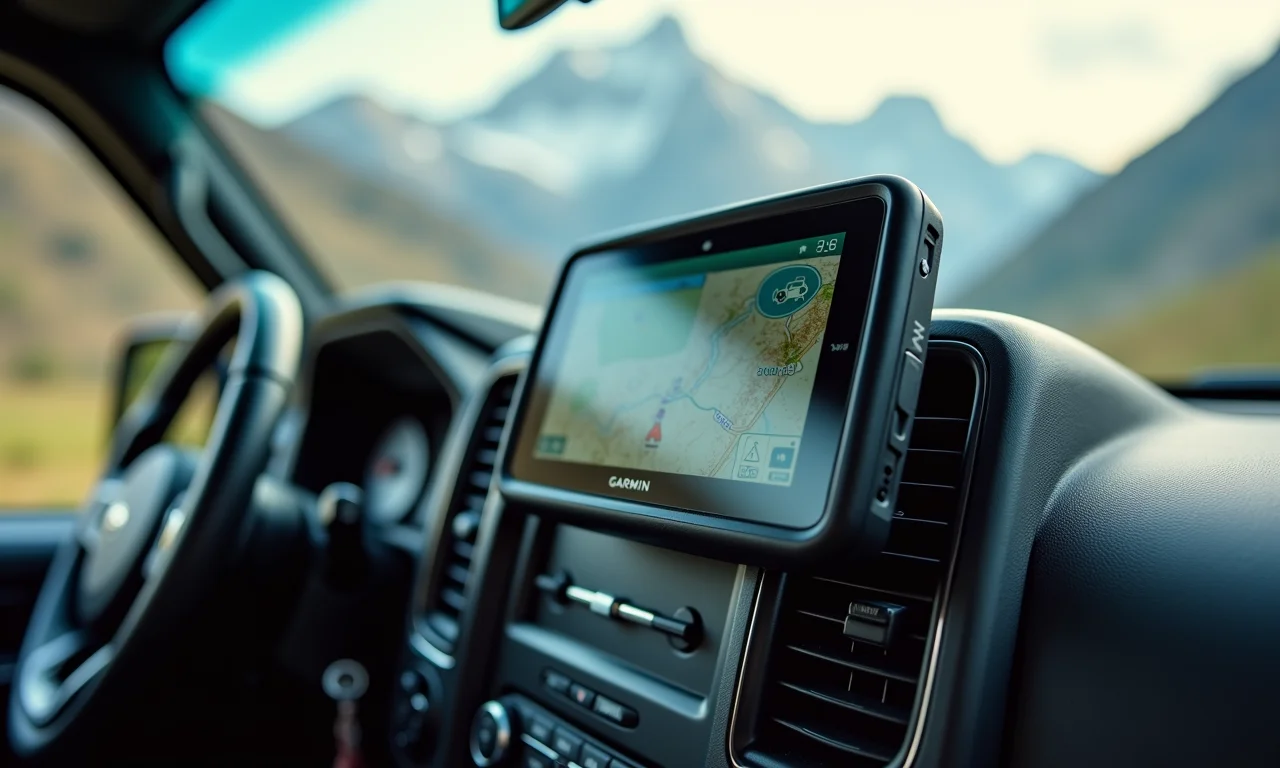 Garmin Overlander em veículo 4x4.