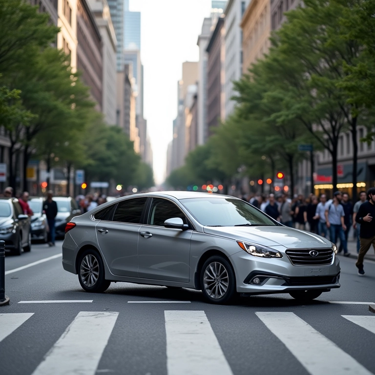 Infração média: bloqueio parcial de faixa de pedestres.