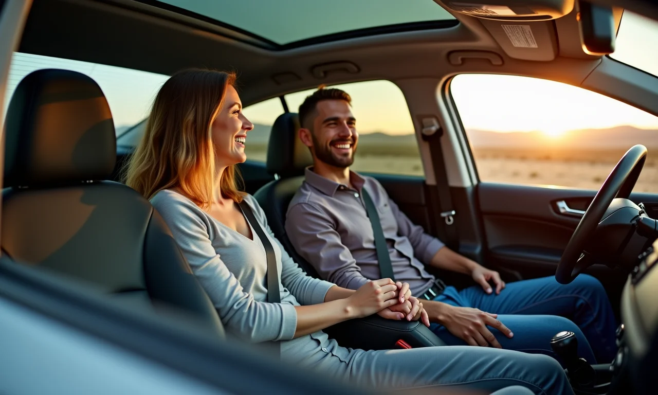 Interior confortável e moderno de um crossover.