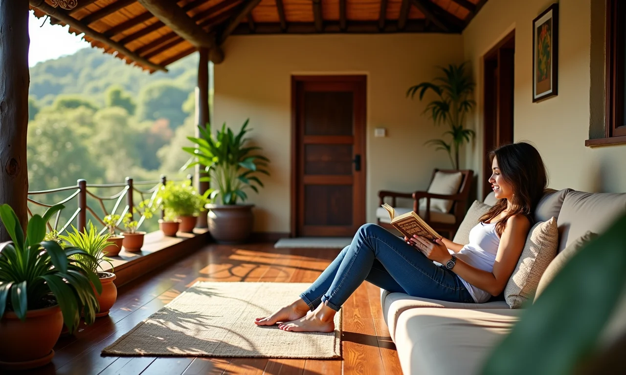 Interior de pousada aconchegante no Jalapão.