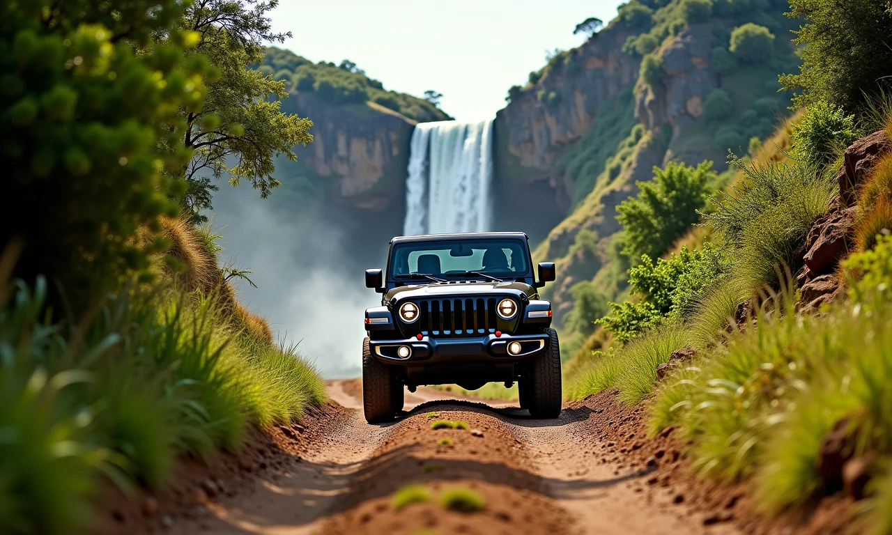 Jeep na trilha para a cachoeira Casca D'Anta, Canastra.