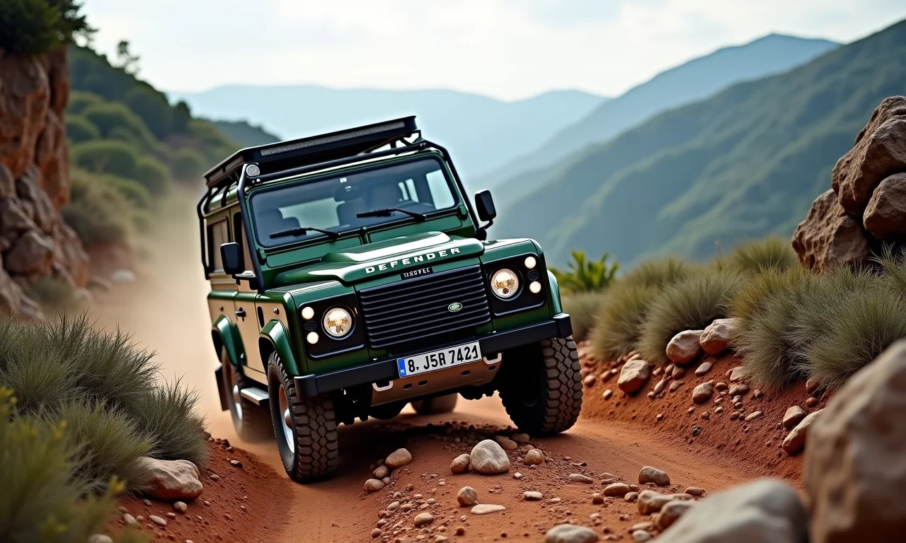 Land Rover Defender superando desafio na Serra do Rolador.