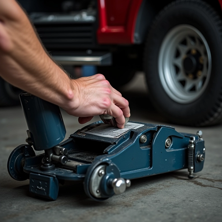 Manutenção do macaco 4x4: limpeza e lubrificação.