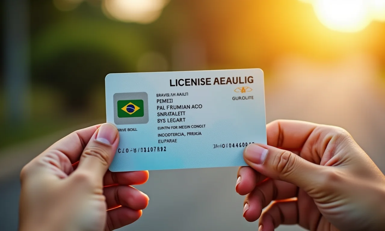 Mãos diversas segurando uma CNH, representando o processo de renovação no Brasil.