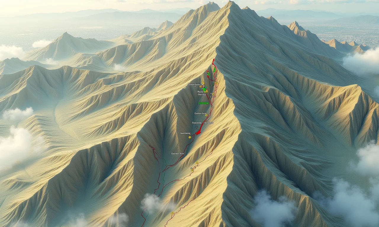 Mapa topográfico detalhado da Serra do Rio do Rastro para planejamento de rota 4x4.