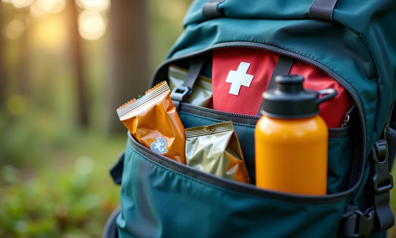 Mochila organizada com itens essenciais para o roteiro 4x4.
