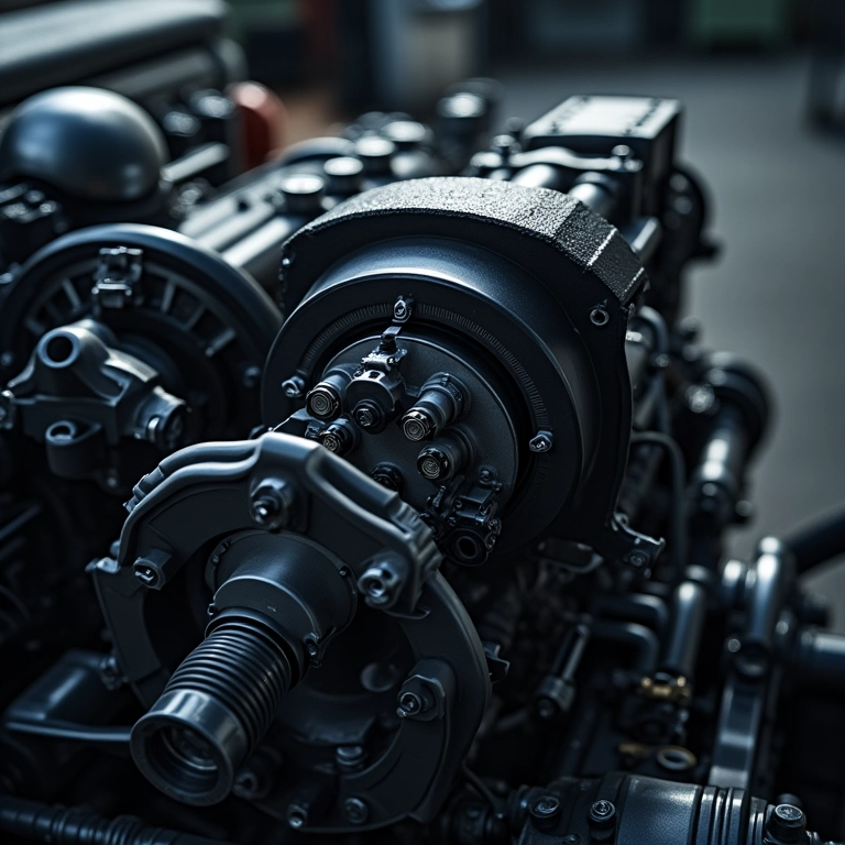 Motor diesel com sistema common rail em detalhe.