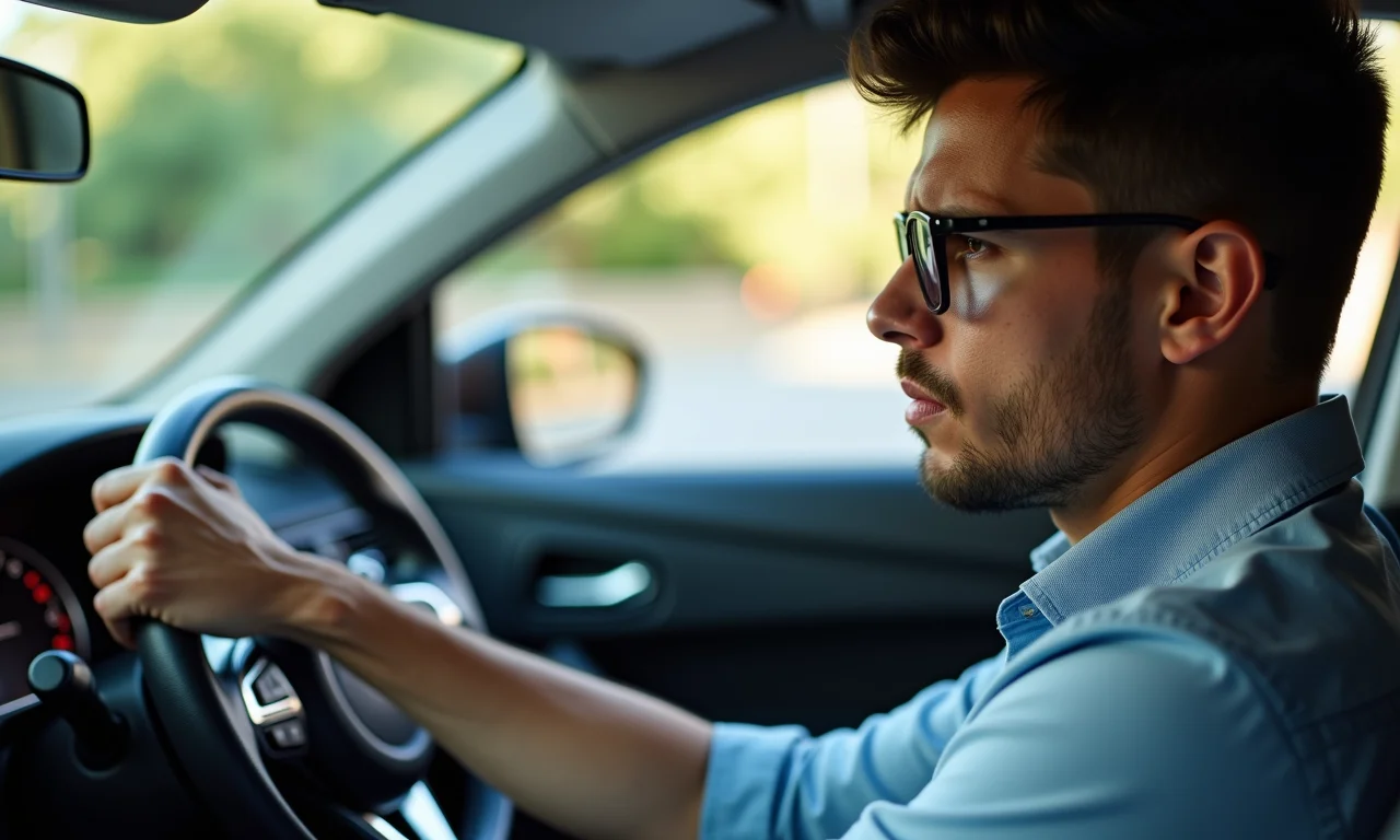 Motorista brasileiro triste com a CNH suspensa.