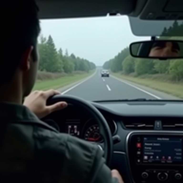 Motorista evita acidente com a ajuda do assistente de faixa.