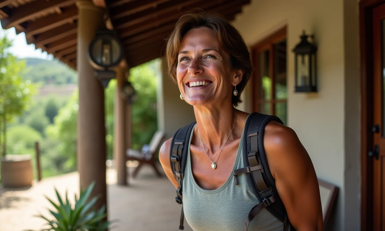 Mulher relaxando em Alto Paraíso após chegada na Chapada dos Veadeiros.