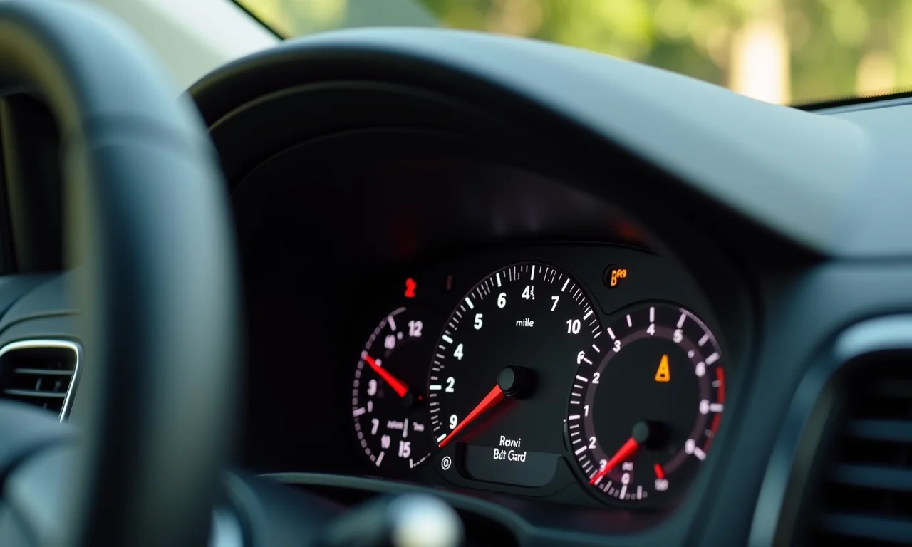 Odometer de um carro exibindo baixa quilometragem, um fator crucial para determinar o valor de revenda.
