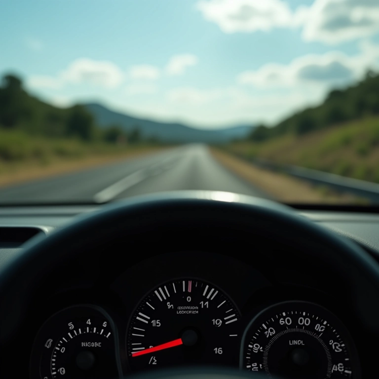Painel de carro com medidor de temperatura no máximo, indicando superaquecimento.